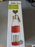 thinktea Tea Bottle with Infuser 500mL BPA Free Red Clear Silver