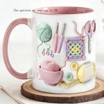 Crochet Mugs for Crocheters, 11OZ Knitting & Crochet Coffee Cup, Funny Knitting