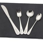 Personalised Kids Cutlery Stainless Flatware 4pcs Set Engraved Name and Symbol