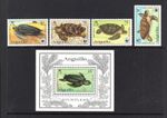 M28502 Anguilla 1983 Turtles Set X4 + m/s UMM Sg 560/4 Cat £50