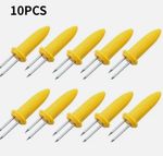 🔥10 Interlocking Corn Holders Stainless Steel Cob Fork Twin Prong Sweetcorn UK
