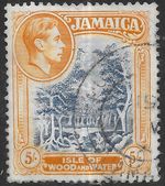 KGVI Jamaica SG132   5/- Slate Blue and Yellow