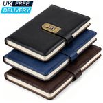 A5 Lockable Notebook With Lock Combination Password PU Leather Diary Organizer