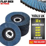 10x FLAP GRINDING SANDING DISCS 115mm 4.5" 40 60 80 120 GRIT ANGLE WHEEL UK