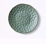 2pc Handmade Leaf textured plate fine dining dish salad main dessert 3D effect