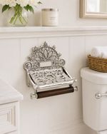 Retro Collections Victorian Style Decorative Toilet roll Holder Nickle Plated