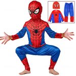 Kids SpiderMan Cosplay Costume Boys Tobey Maguire Outfit Jumpsuit Clothes 3-7Age
