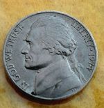 1974 Five Cent Coin Jefferson Monticello United States
