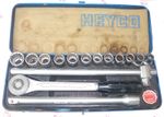 Vintage HEYCO 1/2 Inch Drive Ratchet & Socket Set (W. Germany)