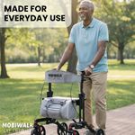 SIT-RIGHT Rollator Walker with Height Adjustable Seat & Handles Brakes UK Clear