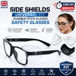 Clear Side Shields Universal Fit Flexible For Eye Glasses Safety Glasses
