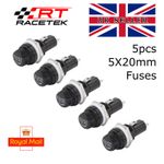 5PCS Screw Cap Fuse Holder for 5x20mm Glass Fuses 30A 12V, 10A 250V UK