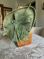 Sage Green Fascinator Hat Headband Clip Kentucky Derby Wedding Church Tea