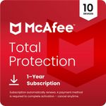 McAfee Total Protection 2026 1, 3, 5, & 10 Device 1 Year PC Mac Phone Security
