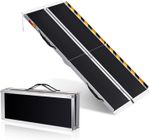 Four Fold Aluminum Wheelchair Ramp 600LB Non Slip Portable 5ft / 6ft / 7ft / 8ft