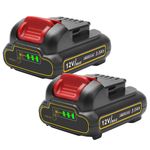 2pc 10.8V 12V 3.0Ah Battery for Dewalt DCB120 DCB121 DCB123 DCB125 DCB127 DCF815