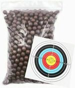 1000 x Mud Balls + Target Catapult Ammo Sling Shot 9mm 10mm Ball Bearings Clay