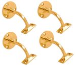 Pack of 4 Polished Brass Handrail Bracket 63 mm 2.5 Inch Bannister Brackets