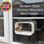Modern style glass window mounted bird Feeder station with strong suction pads