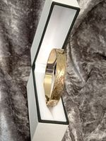 9ct Rolled Gold Leaf/Bark Pattern Bangle Maker- B Ltd Vintage 50 Microns  19.0g
