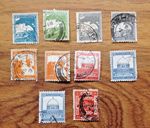 Palestine Mandate Stamps Mixed Lot x10 – Trilingual Issues & EAF 8m Used