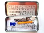 10 Pcs Maths Geometry Compass Set School Ruler Protector Square Tin Case Stencil