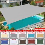 HEAVY DUTY SUN SHADE SAIL GARDEN PATIO AWNING CANOPY 98% UV BLOCK WATERPROOF UK