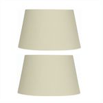 2 Pack - 10" 12" 14" Vintage Cotton Textured Fabric Drum Lampshades