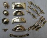 SOLID BRASS Vintage retro old furniture cupboard cabinet drawer kitchen fittings