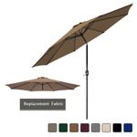 3M Round Garden Parasol Sun Shade Canopy Patio Outdoor Umbrella with Crank Tilt