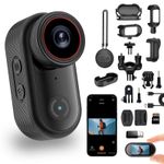 RUDTAR 4K Action Camera Vlogging Small Pov 2.36x1.1x0.89 inches, black