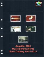 $6.05 Scott Value - 2000 ANGUILLA Musical Instruments Music CV MNH NH UMM