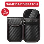 2x Car Key Signal Blocker Faraday Pouch Case - Fob Keyless RFID Blocking Cage