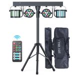UKING LED DJ Light Bar with Stand 2x Derby and 2x Par Disco Party Effect w/Bags