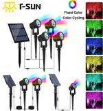 Outdoor LED Solar Spot Lights RGB Color Changing Garden Pathway Patio Spotlights