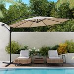3M Banana Parasol Garden Cantilever Sun Shade Canopy Patio Outdoor Umbrella