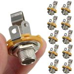 10pcs 1/4" 6.35mm Mono Input Jack Socket Electric Guitar Audio Bass Gift