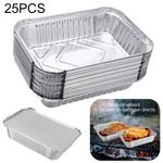 25x Foil Trays Tin W/ Lids BBQ Dishes Containers Tray Bake Catering Cake Tin UK