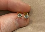 0.5 Carat Lab Created Diamond Round Solitaire Stud Earrings 18k Gold Plated 925