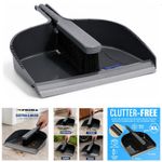 LARGE HEAVY DUTY DUSTPAN & BRUSH WIDE DUST PAN CLEANING SWEEPING GARDEN SET 38CM