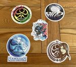 VINTAGE ORIGINAL HAWAIIAN ISLAND CREATIONS - HIC SURF STICKERS - VARIOUS DESIGNS
