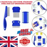 4 Packs Flea Lice Comb Stainless Steel Dog Cat Grooming Combs Double Sided*