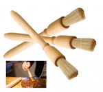3 x Pastry Brush With Natural Bristles For Glazing & Baking Glazing Oiling 