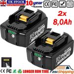 2 Packs For Makita 18V Battery 8.0Ah LXT LED Li-Ion BL1830 BL1840 BL1850 BL1860B
