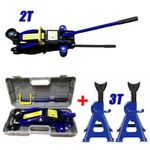 3 Ton Trolley Jack Stand Hydraulic Lift Car Van SUV Lifting+ 2 Tonne Floor Jack