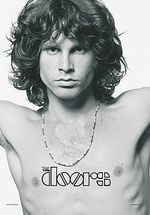 Jim Morrison Doors B&W large fabric poster / flag   1100mm x 750mm