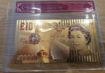 Gold Note Bar Coin 10£ Note Investment Bullion certified inflation money: Gold