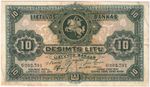 Lithuania 10 Litu 1927 P23a (VF) #195#