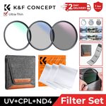 K&F CONCEPT MCUV CPL ND4 Lens Filter Set 37/43/46/49/52/55/58/62/67/72/77/82mm