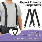 38mm Braces Mens Suspenders Heavy Duty Work Strap 4 Plastic Clips Buckle X-shape